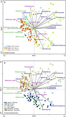 Plant Dispersal in a Temperate Stream by Fish Species With Contrasting Feeding Habits: The Role of Plant Traits, Fish Diet, Season, and Propagule Availability